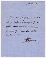 chopin Letter auguste franchomme