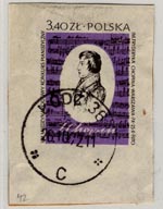 Poland, postage stamp, Chopin