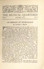 Waldo Selden Pratt, “On Behalf of Musicology” Musical Quarterly